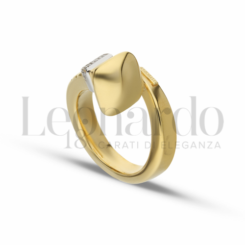 con Zircone bianco in Oro Giallo e Oro Bianco da 3,3gr.