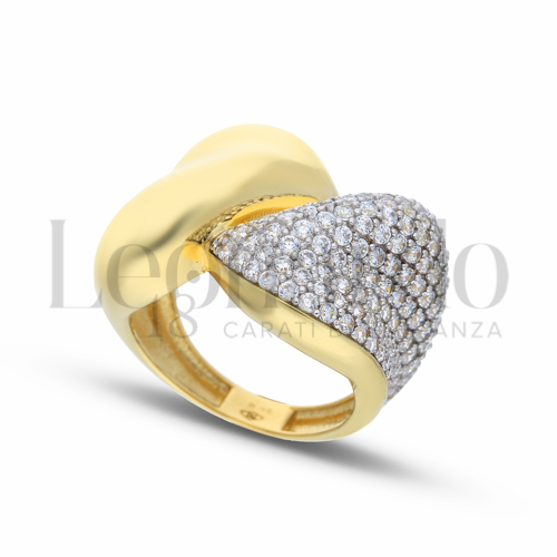 con Zircone bianco in Oro Giallo e Oro Bianco da 5,3gr.