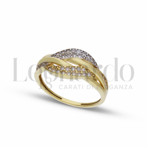 Anelli Anello Pavettato da Donna in Oro 18 Carati Misura anello: Finitura o soggetti: Lucida 2,2g