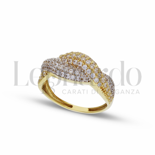 con Zircone bianco in Oro Giallo e Oro Bianco da 2,8gr.