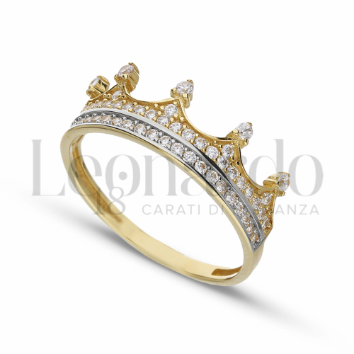 con Zircone bianco in Oro Giallo e Oro Bianco da 2gr.