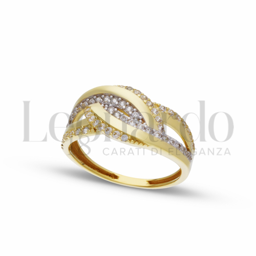 Anelli Anello elemento centrale pavettato da Donna in Oro 18 Carati Misura anello: 22 Finitura o soggetti: Lucida 2,9g