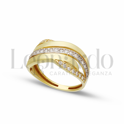 Anelli Anello Pavettato da Donna in Oro 18 Carati Misura anello: 12 Finitura o soggetti: Lucida 2,7g