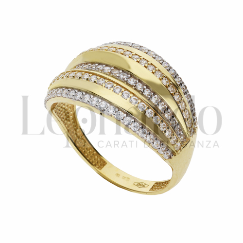 con Zircone bianco in Oro Giallo e Oro Bianco da 3,5gr.
