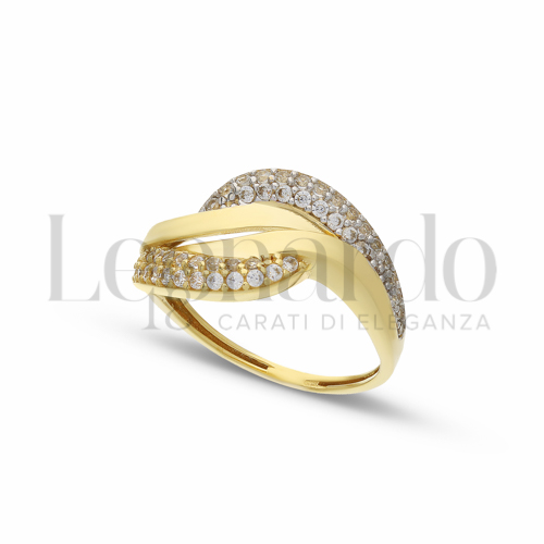 con Zircone bianco in Oro Giallo e Oro Bianco da 2,6gr.