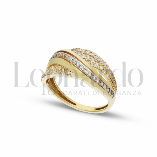 Anelli Anello Pavettato da Donna in Oro 18 Carati Misura anello: 14 Finitura o soggetti: Lucida 3,1g