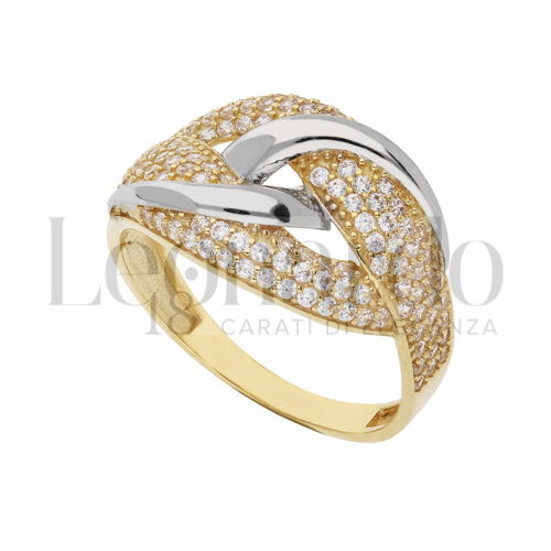 con Zircone bianco in Oro Giallo e Oro Bianco da 4gr.