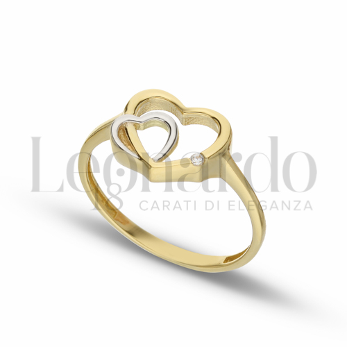 con Zircone bianco in Oro Giallo e Oro Bianco da 2gr.