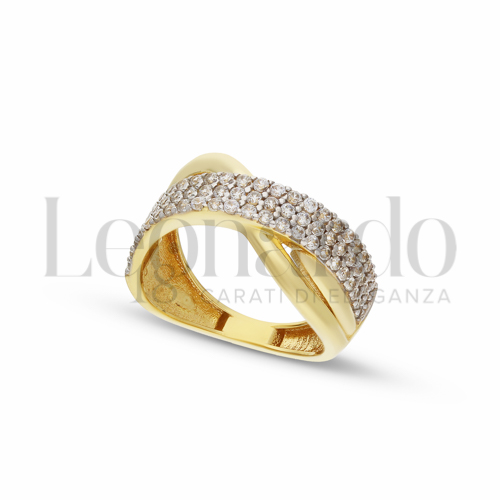 Anelli Anello Pavettato da Donna in Oro 18 Carati Misura anello: 19 Finitura o soggetti: Lucida 3,1g