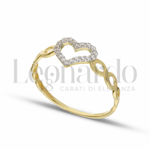 con Zircone bianco in Oro Giallo e Oro Bianco da 1,1gr.