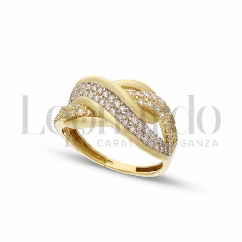 Anelli Anello Pavettato da Donna in Oro 18 Carati Misura anello: 16 Finitura o soggetti: Lucida 3,2g