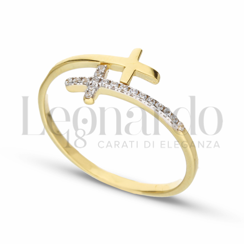 con Zircone bianco in Oro Giallo e Oro Bianco da 1,8gr.