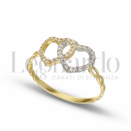 con Zircone bianco in Oro Giallo e Oro Bianco da 1,5gr.