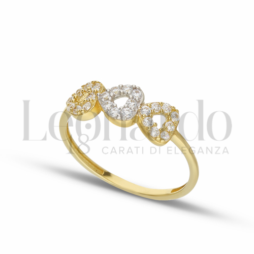 con Zircone bianco in Oro Giallo e Oro Bianco da 1,4gr.