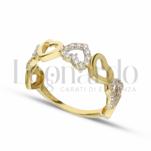 con Zircone bianco in Oro Giallo e Oro Bianco da 1,8gr.