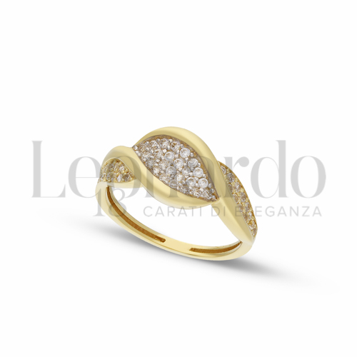 Anelli Anello Pavettato da Donna in Oro 18 Carati Misura anello: 14 Finitura o soggetti: Lucida 2,3g