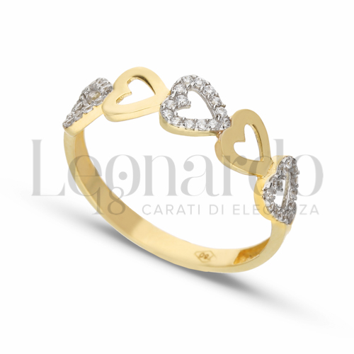 con Zircone bianco in Oro Giallo e Oro Bianco da 2gr.