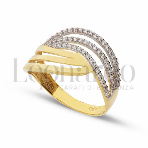 con Zircone bianco in Oro Giallo e Oro Bianco da 2,8gr.