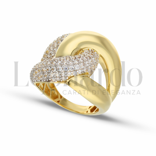 con Zircone bianco in Oro Giallo e Oro Bianco da 6,1gr.