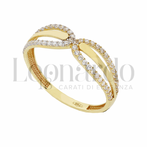 con Zircone bianco in Oro Giallo e Oro Bianco da 1,7gr.