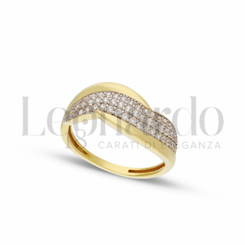 con Zircone bianco in Oro Giallo e Oro Bianco da 2,6gr.
