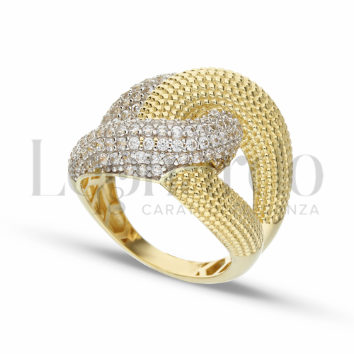 con Zircone bianco in Oro Giallo e Oro Bianco da 7,5gr.