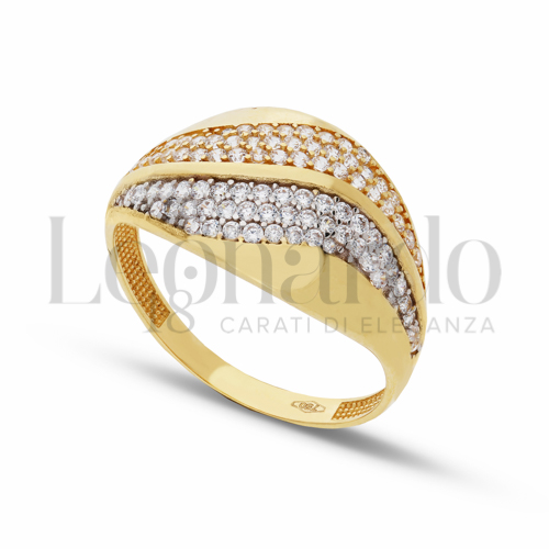 con Zircone bianco in Oro Giallo e Oro Bianco da 2,6gr.