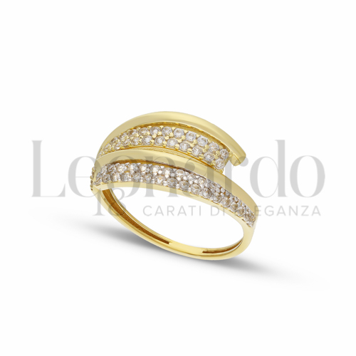 con Zircone bianco in Oro Giallo e Oro Bianco da 2,5gr.