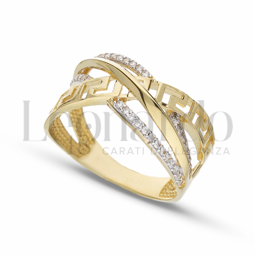 con Zircone bianco in Oro Giallo e Oro Bianco da 3,6gr.