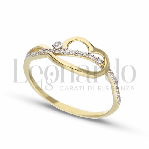 con Zircone bianco in Oro Giallo e Oro Bianco da 1,4gr.