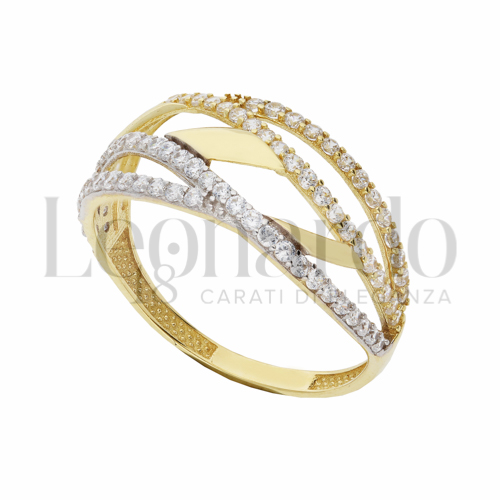 con Zircone bianco in Oro Giallo e Oro Bianco da 1,7gr.