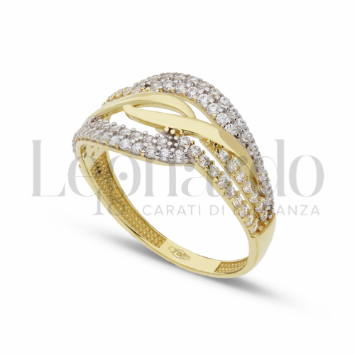 con Zircone bianco in Oro Giallo e Oro Bianco da 2,3gr.
