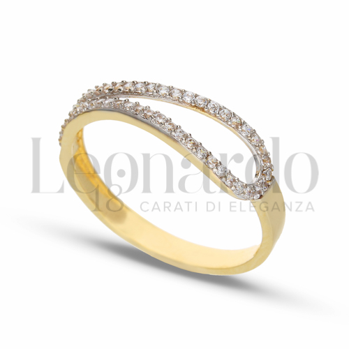 con Zircone bianco in Oro Giallo e Oro Bianco da 1,9gr.