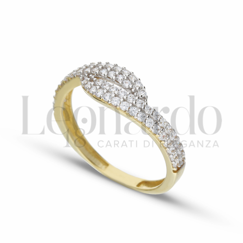 con Zircone bianco in Oro Giallo e Oro Bianco da 2gr.
