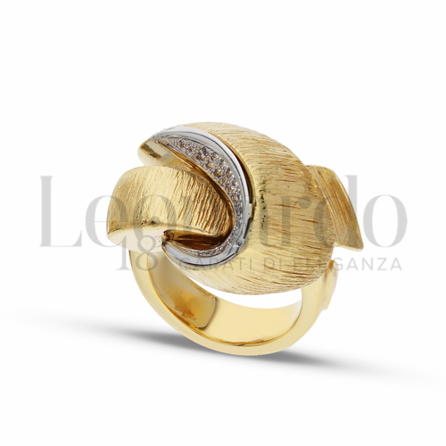 con Zircone bianco in Oro Giallo e Oro Bianco da 5,9gr.