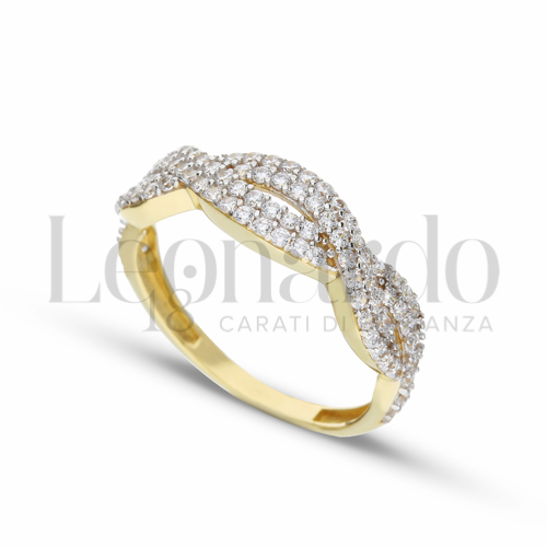 con Zircone bianco in Oro Giallo e Oro Bianco da 2,6gr.