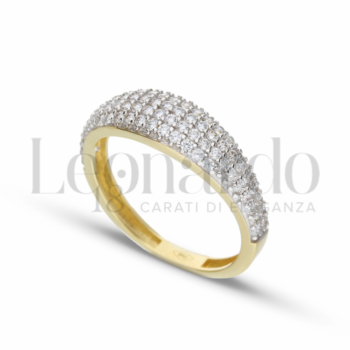 con Zircone bianco in Oro Giallo e Oro Bianco da 2,6gr.
