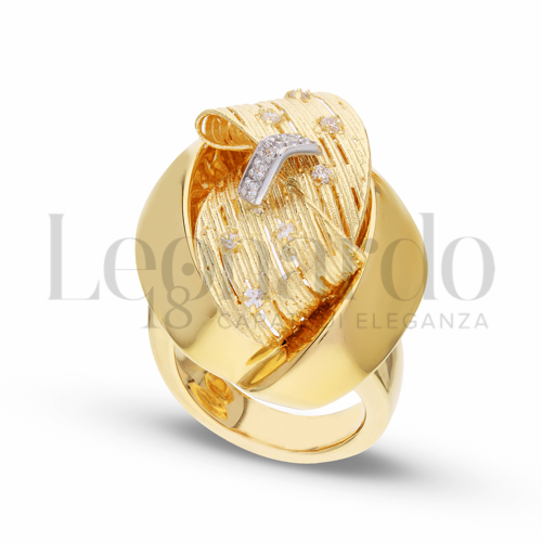 con Zircone bianco in Oro Giallo e Oro Bianco da 7,1gr.