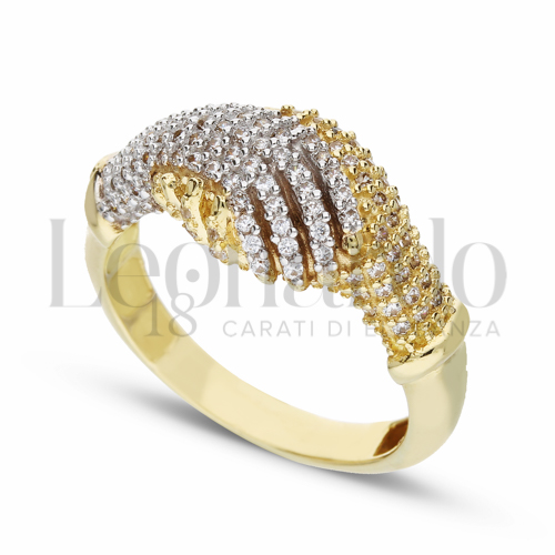 con Zircone bianco in Oro Giallo e Oro Bianco da 4,5gr.