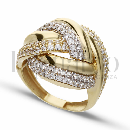 con Zircone bianco in Oro Giallo e Oro Bianco da 6,1gr.
