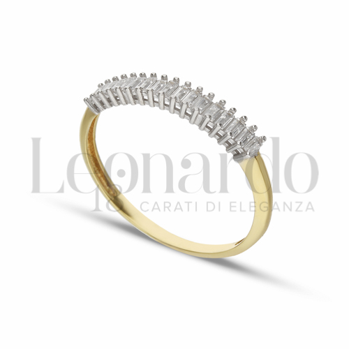 con Zircone bianco in Oro Giallo e Oro Bianco da 1,3gr.