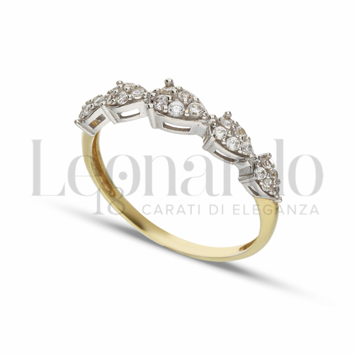 con Zircone bianco in Oro Giallo e Oro Bianco da 1,8gr.