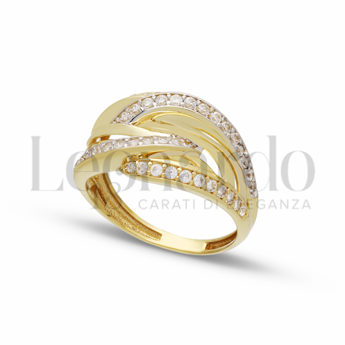 con Zircone bianco in Oro Giallo e Oro Bianco da 3,7gr.