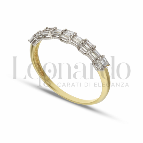 con Zircone bianco in Oro Giallo e Oro Bianco da 1,6gr.