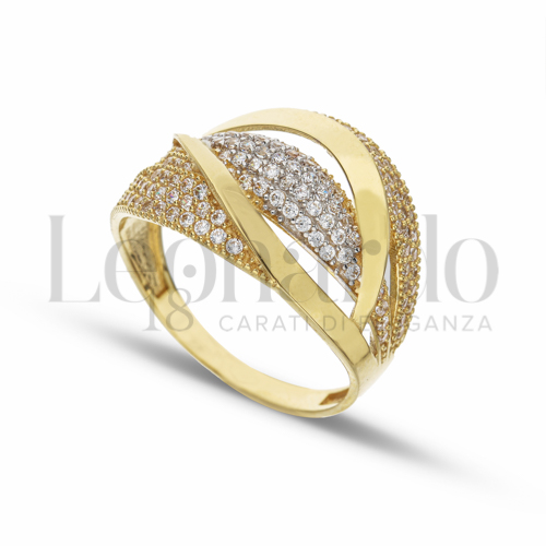 con Zircone bianco in Oro Giallo e Oro Bianco da 4gr.