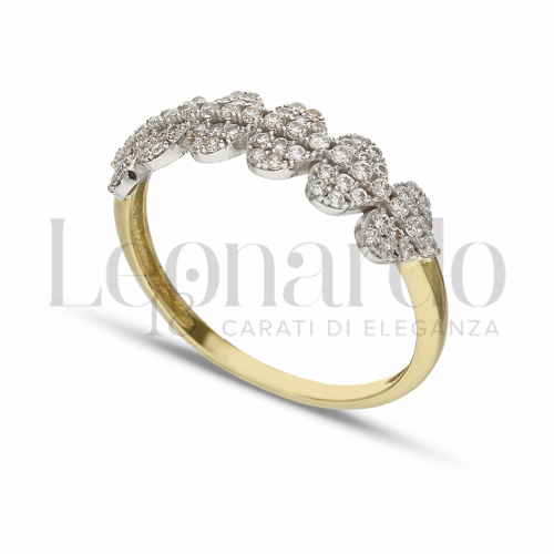 con Zircone bianco in Oro Giallo e Oro Bianco da 2gr.