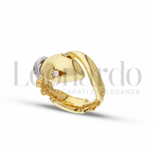 con Zircone bianco in Oro Giallo e Oro Bianco da 4,4gr.