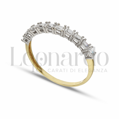 con Zircone bianco in Oro Giallo e Oro Bianco da 1,3gr.