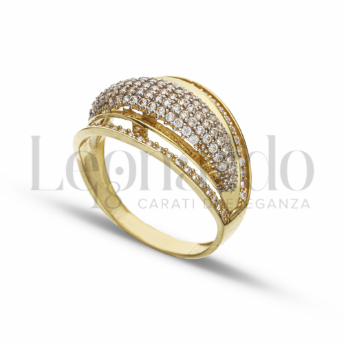 con Zircone bianco in Oro Giallo e Oro Bianco da 3,9gr.