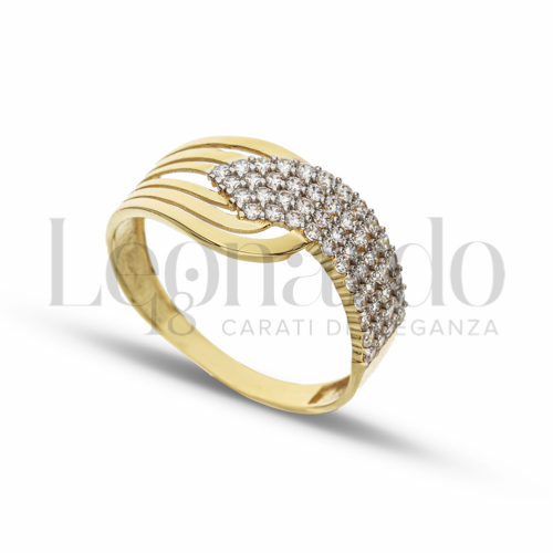 con Zircone bianco in Oro Giallo e Oro Bianco da 2gr.